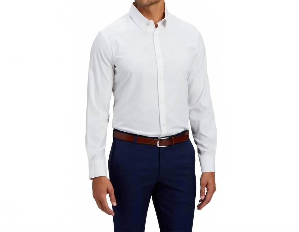 NEW MIZZEN + MAIN leeward long sleeve dress shirt in white